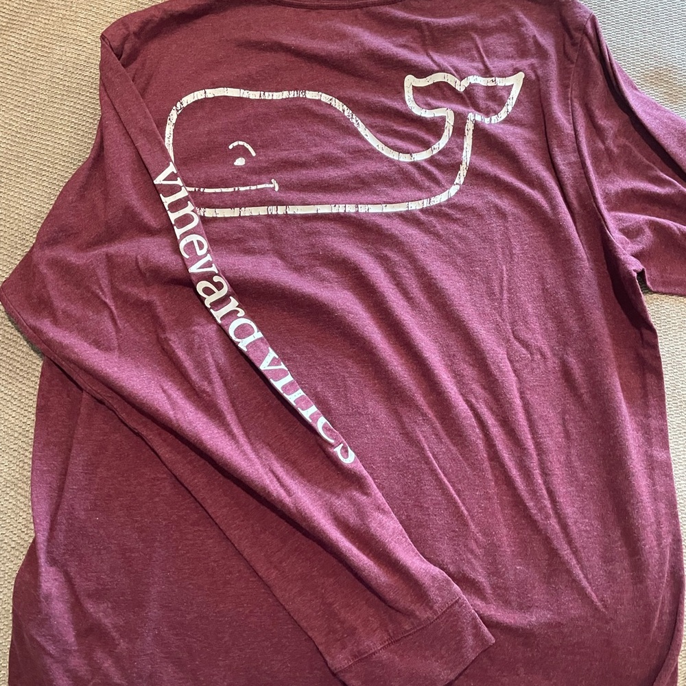 Vineyard Vines Burgundy Crew Neck Tee